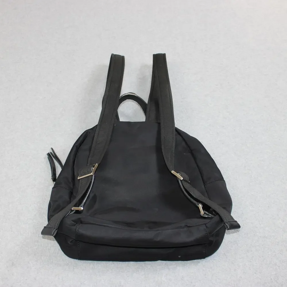 Kate Spade Backpack Women Small Black Nylon Mini Bag Gold Zip Casual Travel READ